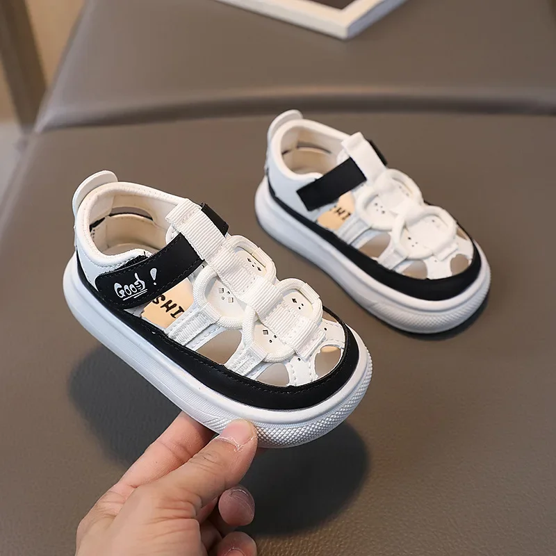 2024 Summer Children Shoes Boys Soft Soles Beach Shoes Girl Baby Closed Toe Anti-kick Kids Sandal Summer Platform Sandals H01252 2