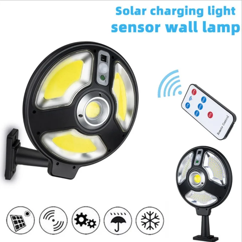 

Solar Disk Courtyard Wall Light Outdoor Garage Household Villa Landscape Street Multi Gear Remote Control Adjustment Street Lamp