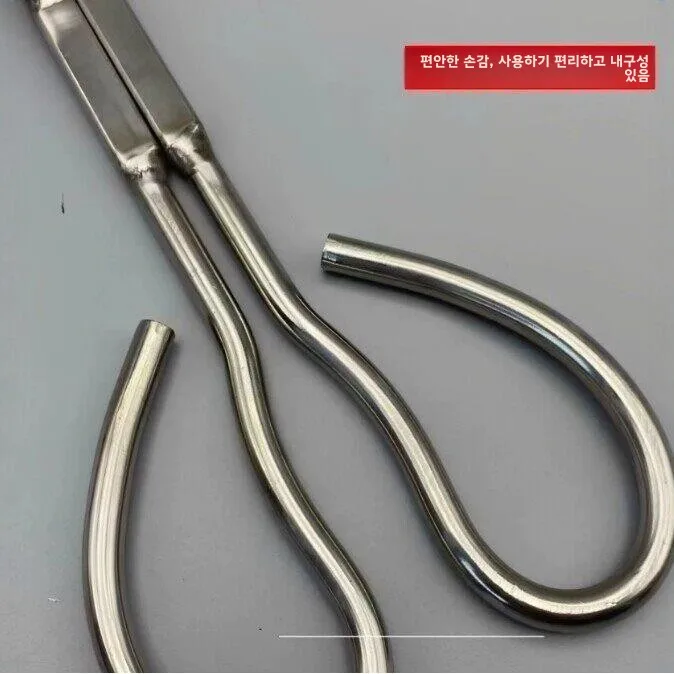 잉어 및 장어 제어용 스테인레스 스틸 두꺼운 낚시 클램프, 직선형 미끄럼 방지 톱니형 클램프 헤드 낚시 장비