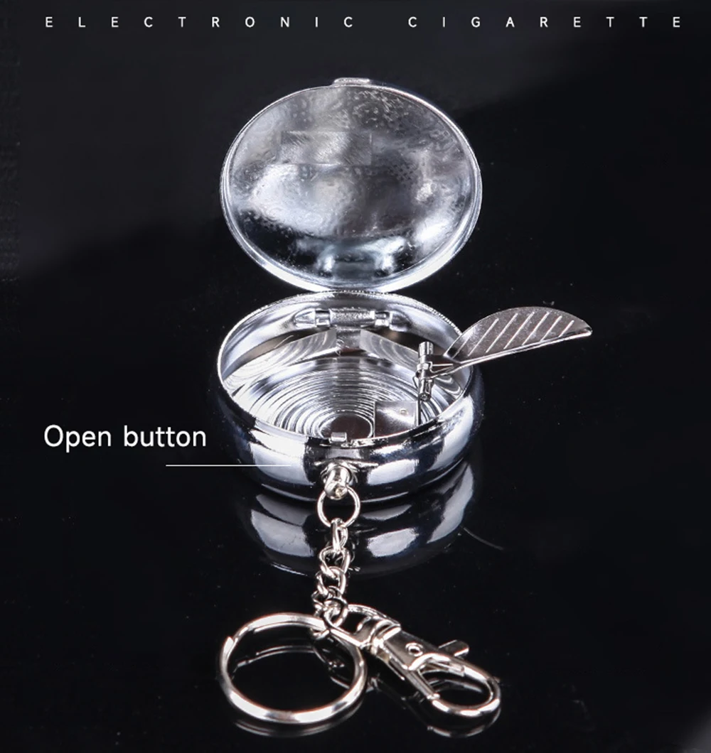 Portable Ashtray Creative Mini Portable Ashtray with Keychain Cigarette Rack