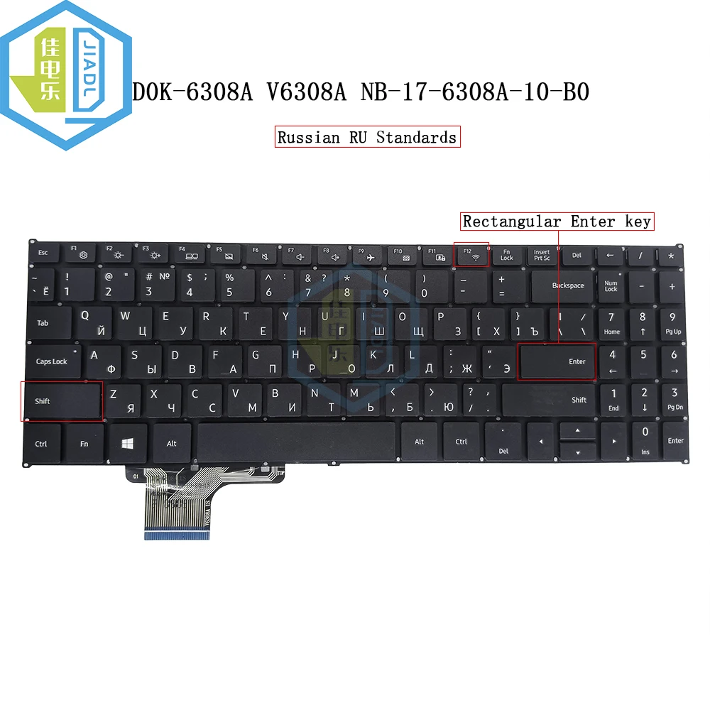 Teclado de Substituição Novo ru us Inglês Russo D0k6502a D276us-a10 Yms0056-q D0k-6308a Nb17-6308a-1 Mb2774018 038-s277usww10