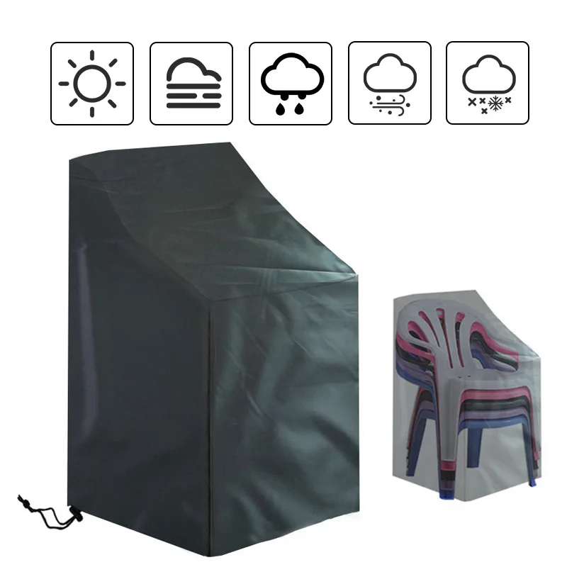 

Chair Dust Cover Storage Bag Stacked Chair Cover Dustproof Organizer Patio Outdoor Waterproof High Quality