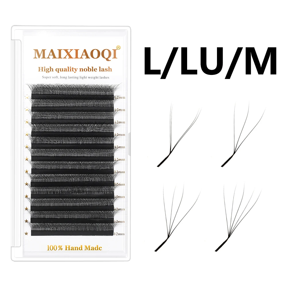 MAIXIAOQI L/LU/M Curl YY 3D 4D 5D W Shape Eyelash Extension Hand Woven Soft Light Natural Lashes Premade Volume Fan Eyelashes