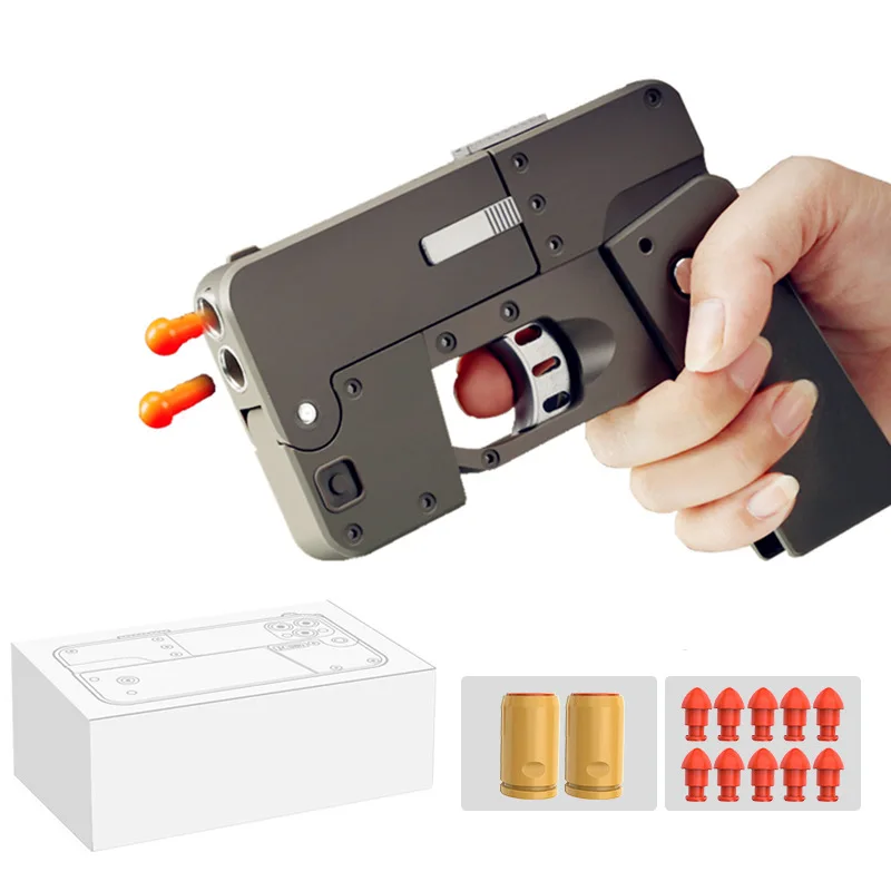 2024 New Popular Folding Mobile Phone Creative Deformation Folding Toy Gun Play Cool Phone 14 Pro Max Birthday Gift for Kids Adu 2