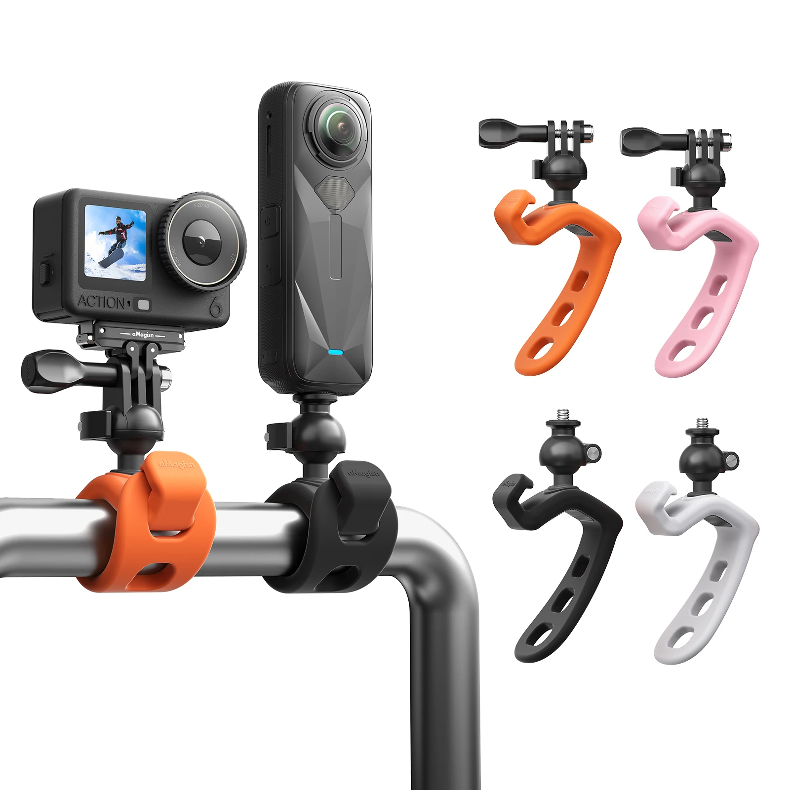 인스타 360/DJI/고프로 사이클링 스탠드 스포츠 카메라 액세서리용 다기능 고정 실리콘 스트랩 세트