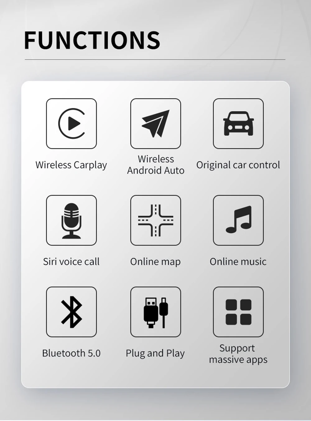 2 in 1 Mini Carplay & Android Auto Box Dongle Wired To Wireless For ...