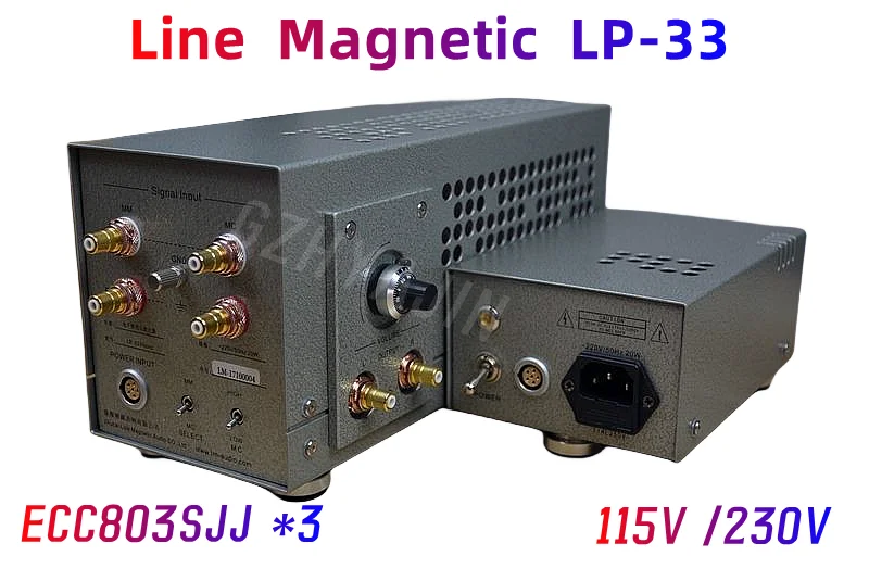 Amplificatore Magnetico A Tubo Di Linea Lp-33 Mm Mc Tube Phono Amplifier Ecc803Sjj * 3 Gain: Mm.51Db, Mc.72Db Alimentatore Indipendente