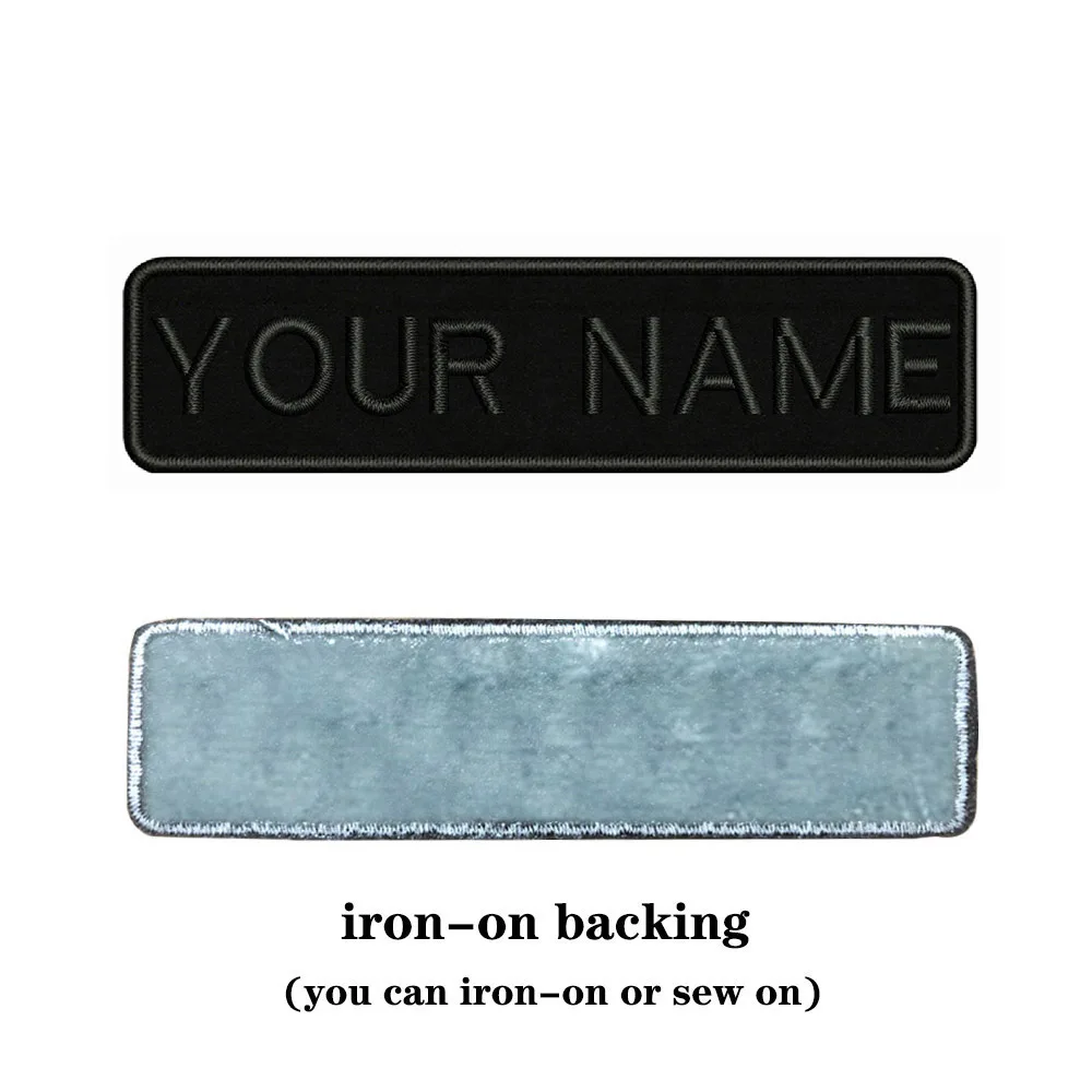 10X2.5cm Embroidery Custom Name Text Patch Stripes Badge Iron On Or Velcros Patches BR-01A 