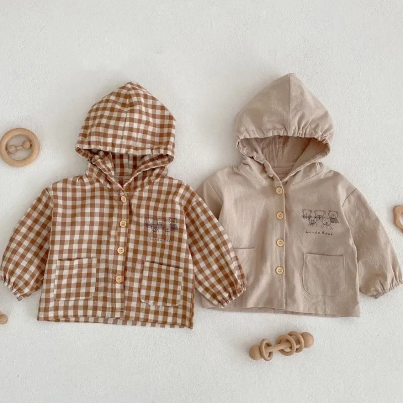 

1-6Y Baby Spring Top Clothes Summer Thin Korean Style Girls Sun-protective Clothing Boys Cartoon Hoodie Jackets Sunscreen Outfit