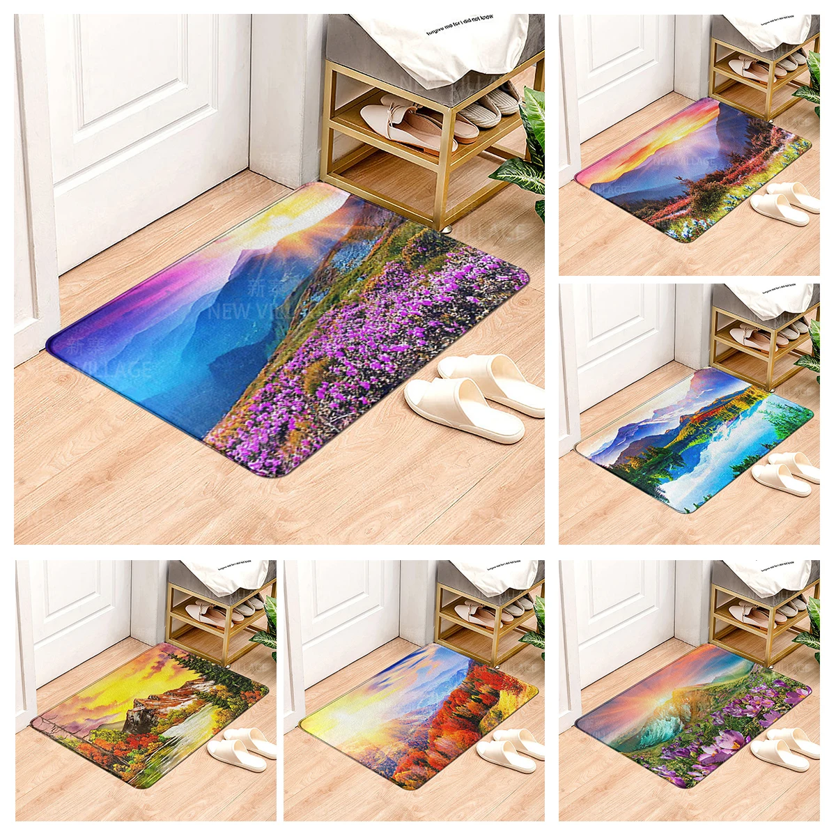 

House entrance carpet Home Colorful animals doormat Room Bath mat Foot mat bathroom non-slip mat Kitchen water absorption mat