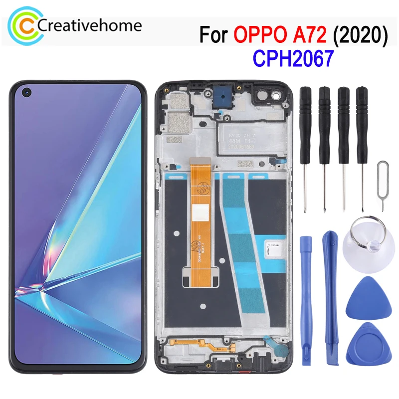 

Original LCD Screen For OPPO A72(2020) LTE Version CPH2067 Phone Display and Digitizer Full Assembly Replacement Part with Frame