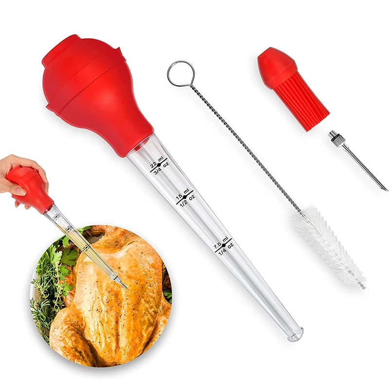 Turkije Baster, Baster voor koken met reinigingsborstel, grote pipet
