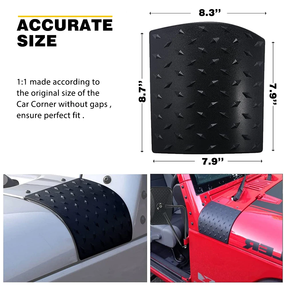 2Pcs Car Cowl Body Armor Protector Trim Exterior Black For Jeep Wrangler JK  Rubicon Sahara Sport S 2007-2018 Car Accessories AliExpress