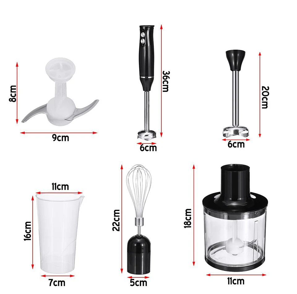 Electric Hand Mixer Blender Whisk Food Blender Mix Beater Smoothie Chopper  White