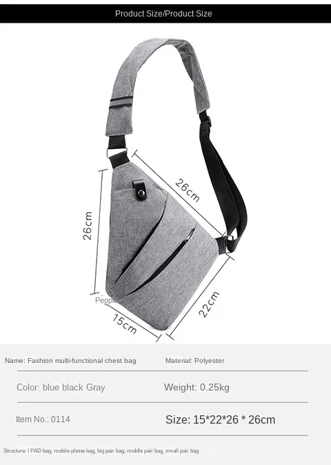 Men's and women's anti-theft crossbody bag