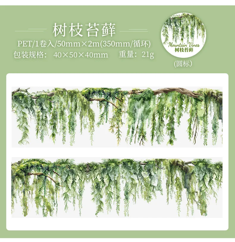Sd081c5d0db604384aa951b686ba915dfH 5x200cm 1 roll INS Fresh vine theme PET tape Stickers Adhesive DIY Scrapbooking Diary Scrapbooking Collage material Scrapbooking Mallzona