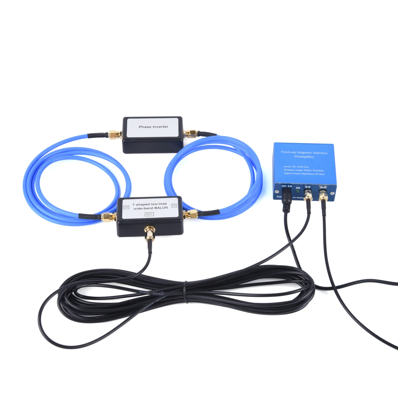 YouLoop 자기 안테나 250mW 패시브 루프-SMA/BNC/3.5MM 오디오 저손실 광대역 튜닝 없음-HF 및 VHF용(최대 300MHz)