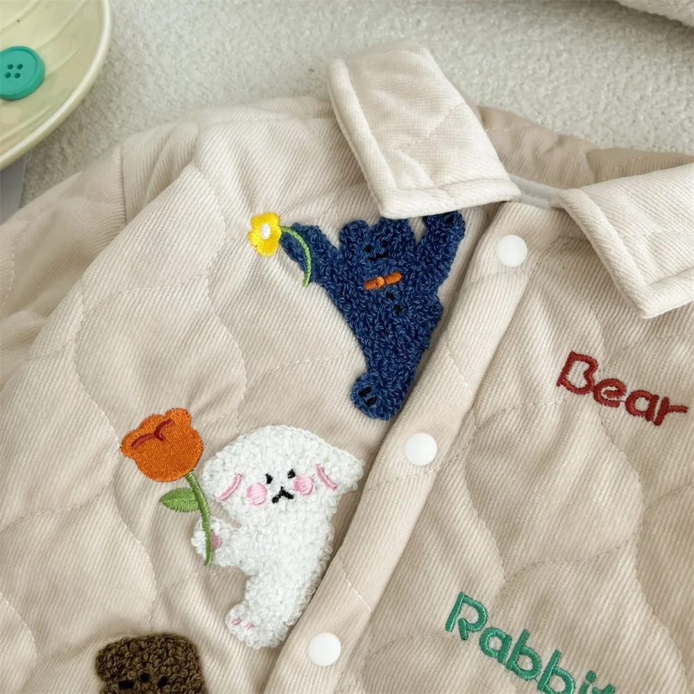Winter New in Kids Baby Boys Cartoon Dog Thicken Warm Top Outwear Coat , Toddler Infant Cute Clothing Jacket 3M-3Y