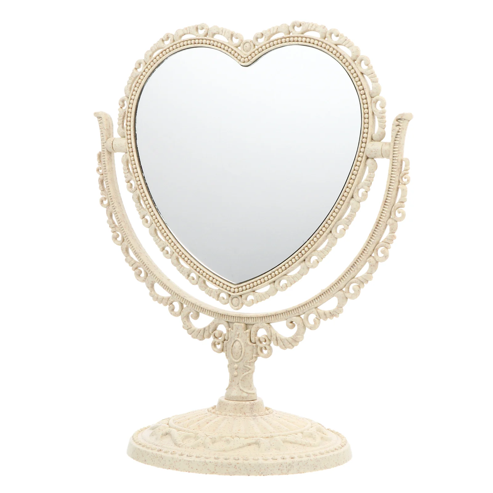 Mirror Heart Vintage Makeup Decorvanity Room Stand Tabletop Standing