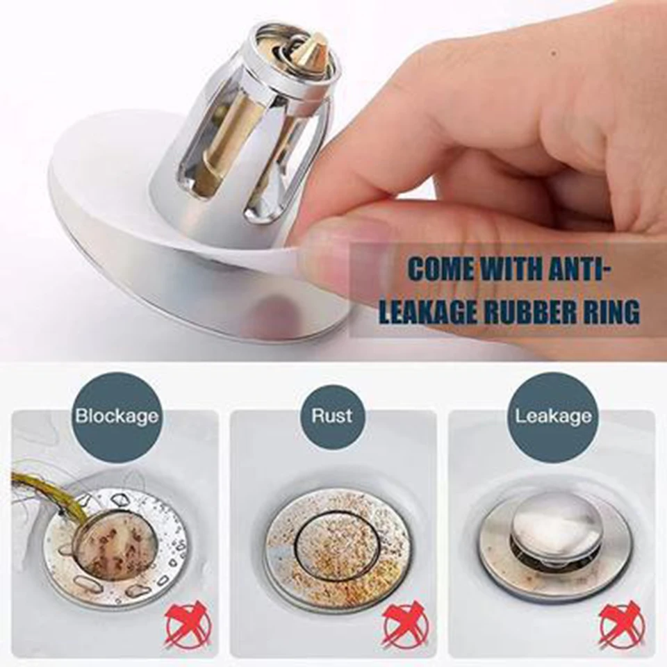 2 Filtres De Vidange D'Évier Pop-Up En Inox - Bouchon Avec Filtre à Cheveux, Pour Lavabo Ou Douche - 11