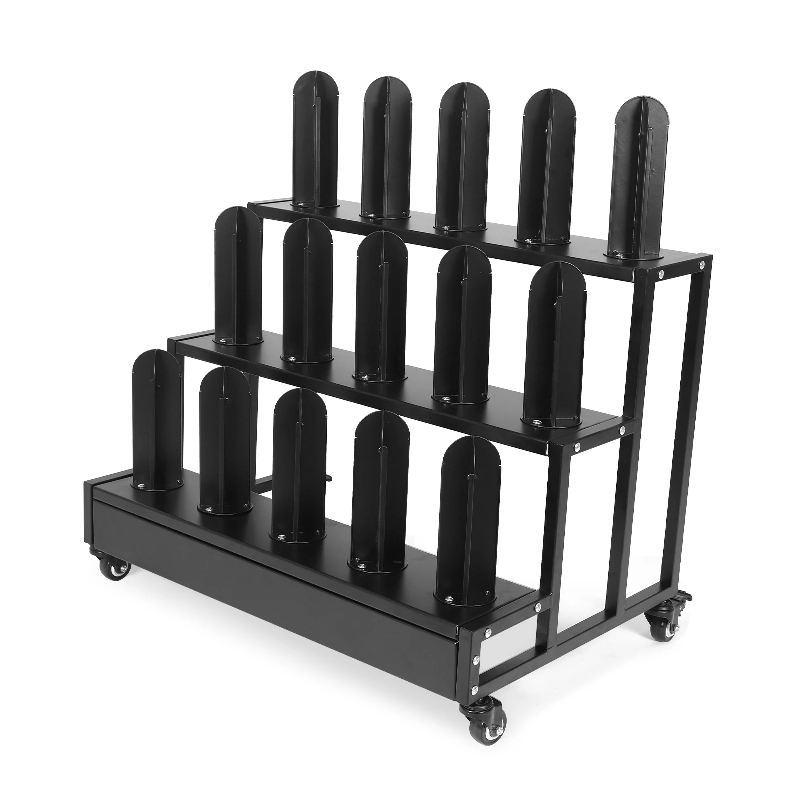 Rolling Organizer Cart 3 Tier Heavy Duty Cold Rolled Steel Black Paint with Lockable Wheels for Fabric Shop Car Decor Home