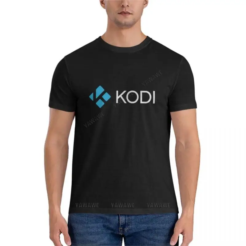 

Футболка мужская с круглым вырезом, дизайнерская рубашка с надписью kodi, цвет черный, лето
