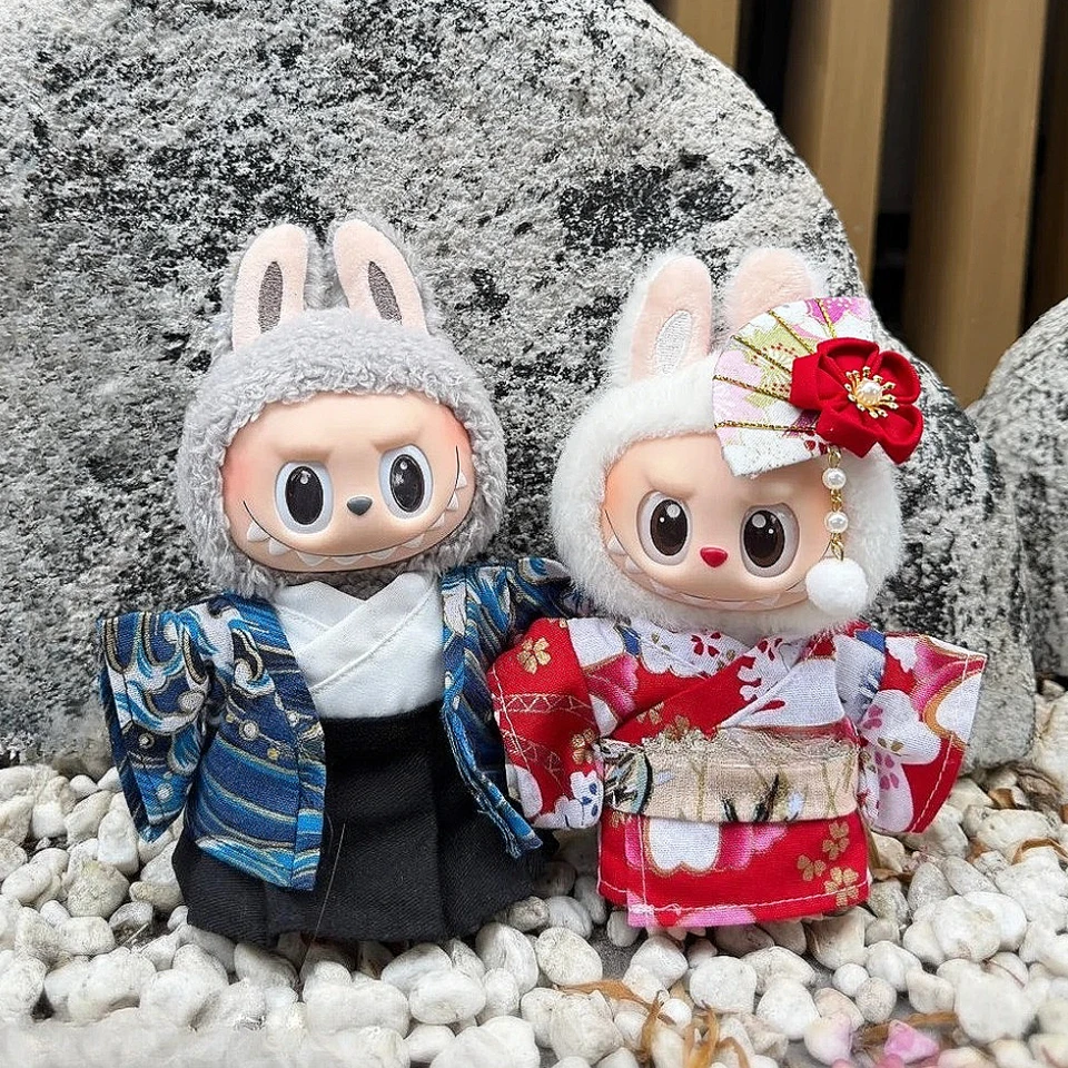 Multi-style Kimono Labubu Doll Outfit Koi Cherry Blossom Pattern