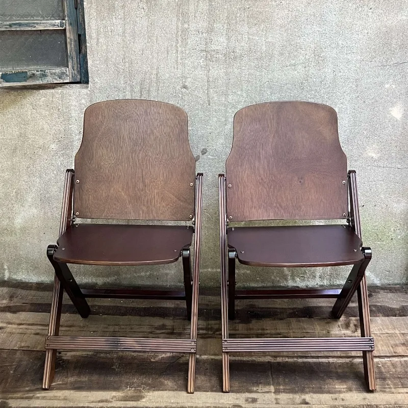 Vintage Solid Wood Living Room Chair Durable Painted Folding Seat Cafe and Dessert Chair Sturdy Home Furniture for Indoor Use