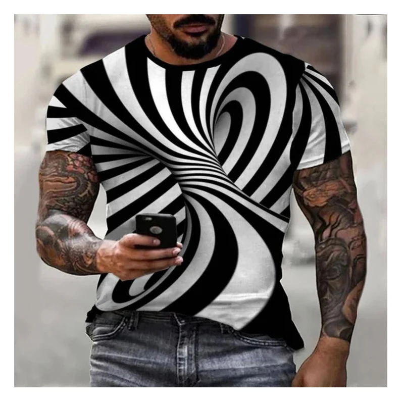 

Fashionable and Lnteresting Streak Pictures For Men's T-Shirts Trend Digital Printing Casual Round Neck Short Sleeved