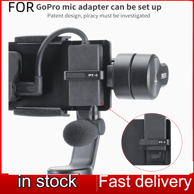 Uurig Pt-6 Vlog Piastra Con Adattatore Mic Per Gimbal A 3 Assi Moza Mini S Smooth 4 Vimble 2 Vlogging Custodia In Metallo Per Gopro 7 6