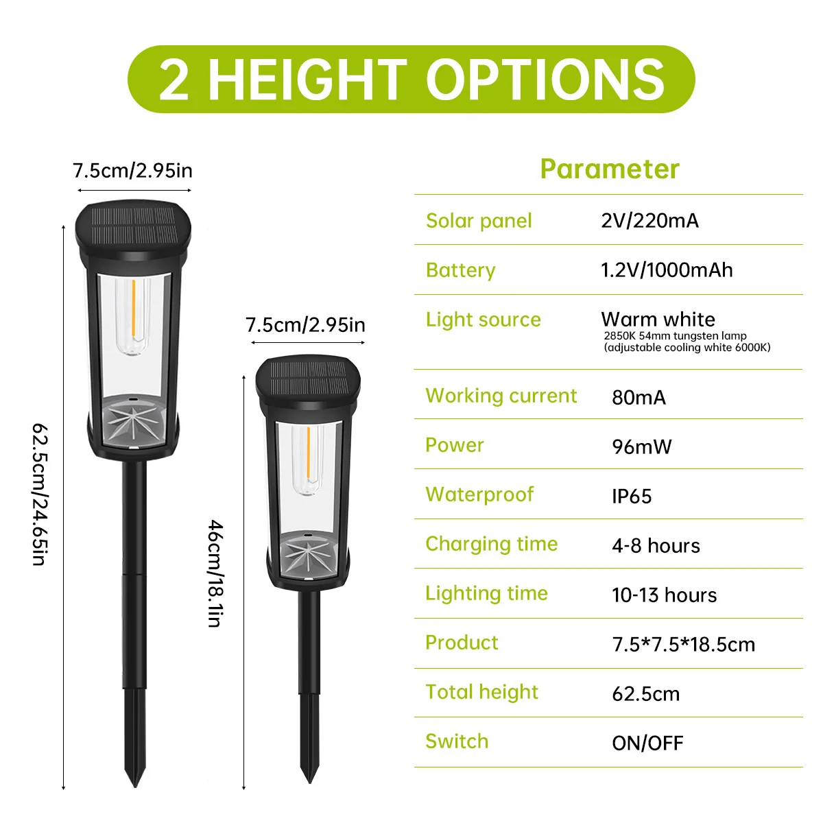 Solar Pathway Lights Outdoor Bright Waterproof Solar Garden Decorative Landscape E27 Bulb Lights for Walkway Driveway Lawn Patio 4