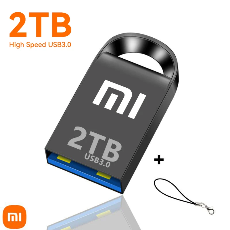 Flash Drive Xiaomi 2TB Metal USB High Speed Flash Drive 512GB Tiny Pendrive Memory Stick 1TB Storage Device WaterProof U Disk Type-C Adapter