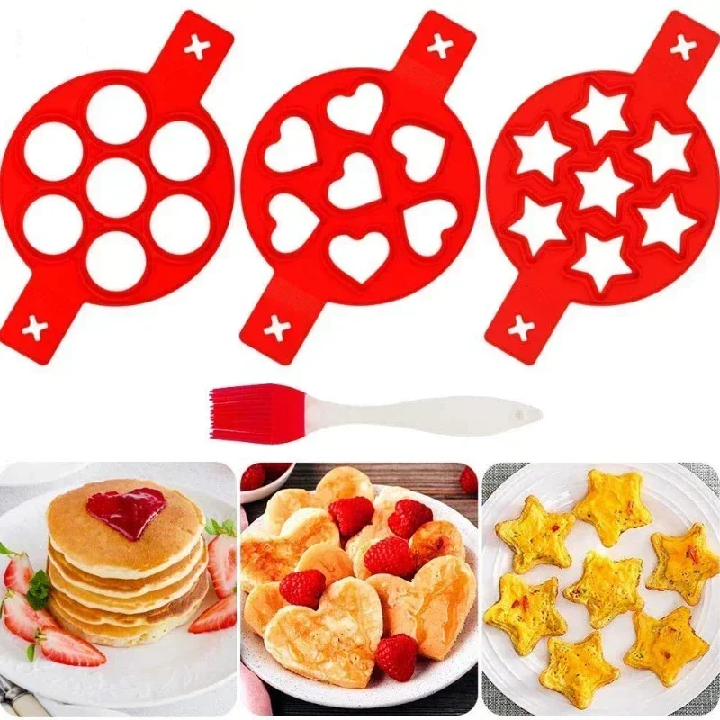 1Pcs Nonstick Pancake Molds Ring Silicone Fried Egg Mould Reusable Pancake Maker Egg Ring Kitchen Tools egg mold,pancake maker,egg ring