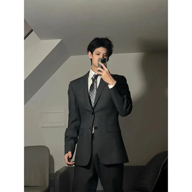 네이플 숄더 패드 블레이저 남성 봄과 가을 영국 유피 남성 패션 잘 생긴 약혼 공식 원피스 숄더 세트
