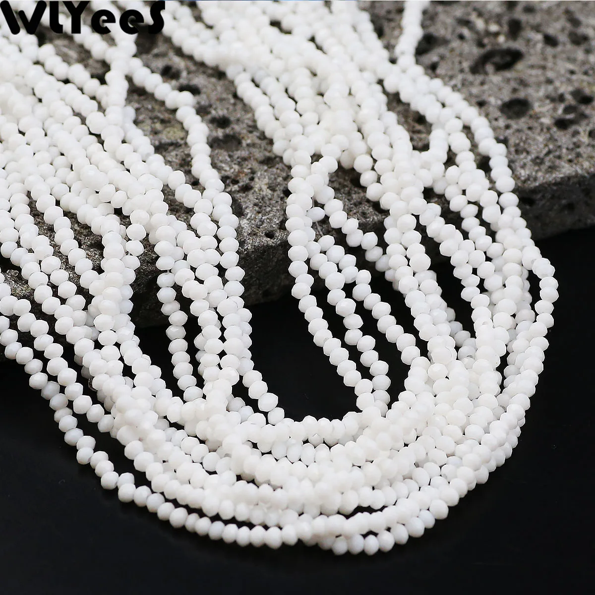 WLYeeS 세라믹 화이트 2mm 150-750개 작은 구슬 플랫 라운드 루즈 스페이서 비즈 여성용 목걸이 주얼리 제작 DIY