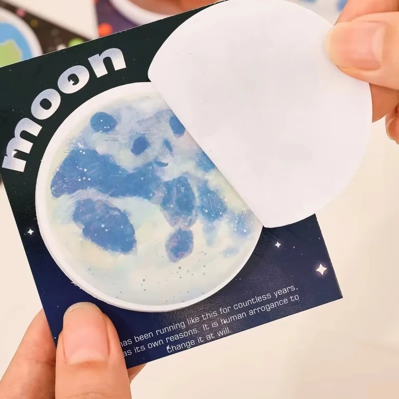 30 Sheets Per Book Planet Themed Sticky Notes Student Message Assistance Memo Recording Essential Stationery - 5
