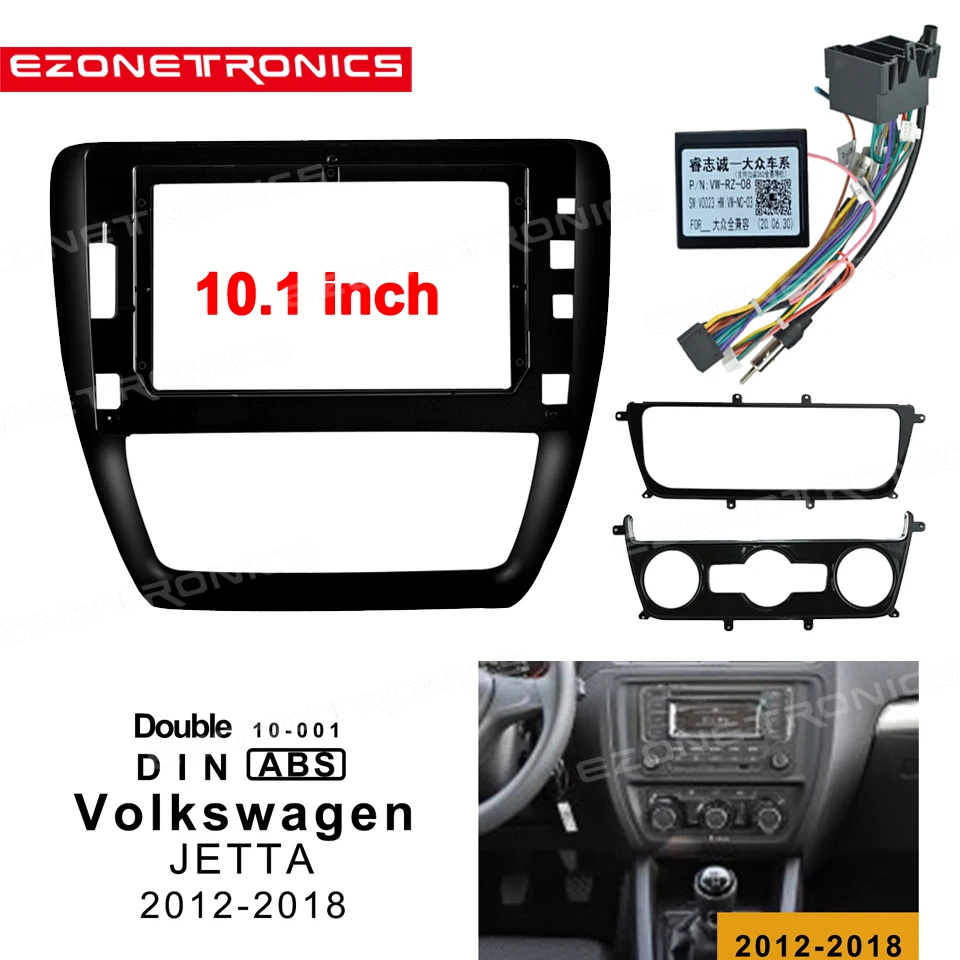 

Панель Facia 10,1 дюйма для Volkswagen JETTA 2012-2018 радиоплеера 1/2Din автомобильный DVD только рамка аудио адаптер приборной панели
