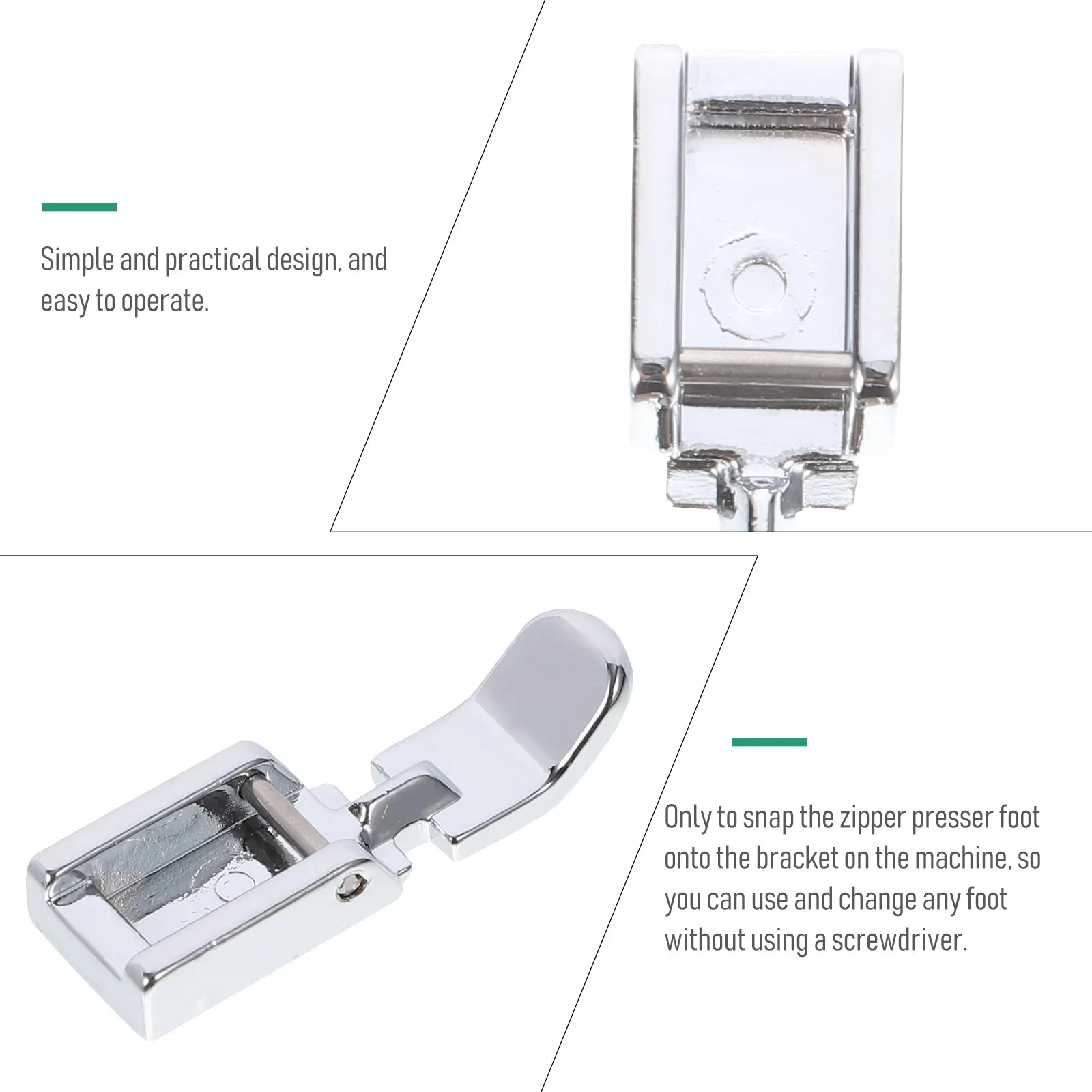 15+ Zipper Foot For Sewing Zipper Presser Foot Durable Hard Metal Fit Sewing Machine Easy Install
