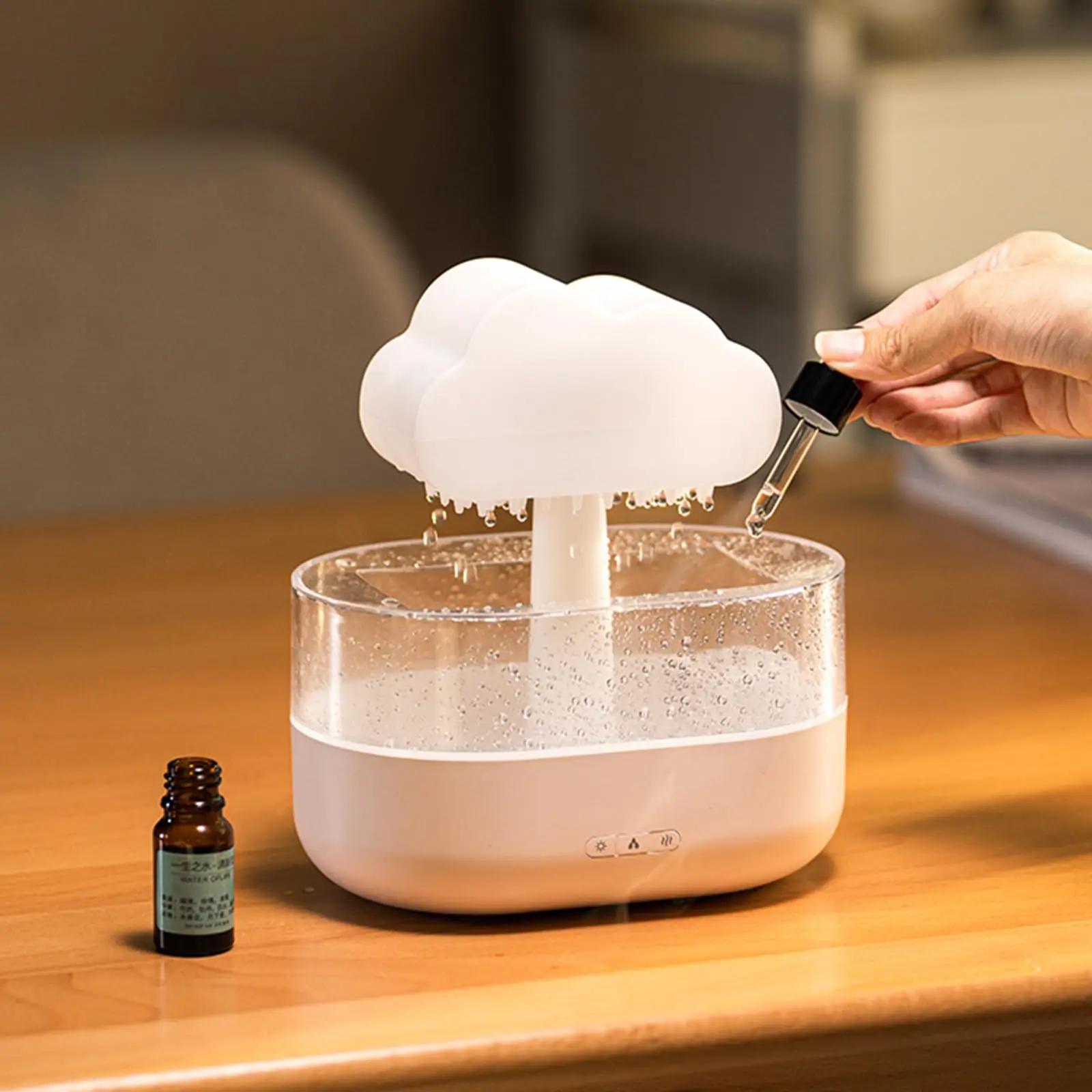 Cloud Rain Humidifier Water Drip 200ml Cloud Aromatherapy Essential Oil Diffuser with Diffuser with 7 Colors LED Light 5