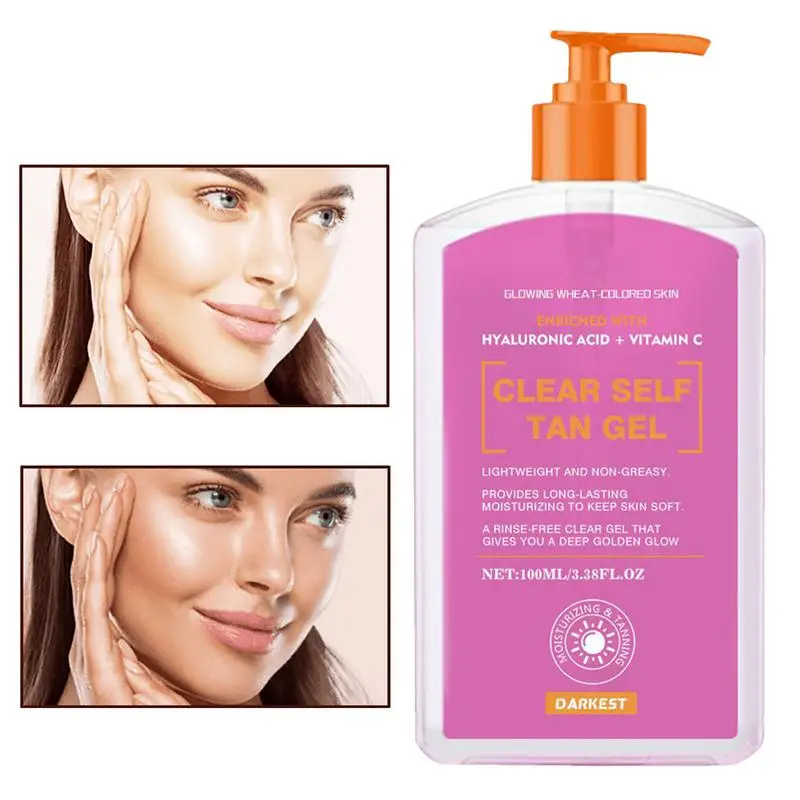 Intensive Tanning Gel 100ml Bronzing Tan Cream Non-Sticky Tanner Gel Moisturizing Skin Care For Sunbeds & Outdoor Sun