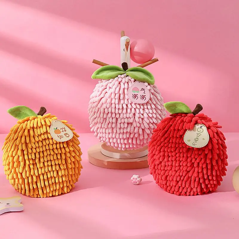 Microfiber Towel Hand Towel Microfiber Hand Towel Chenille Hand Towels Wipe Hand Towel Ball with Hanging Loops for Kitchen Bathroom Quick Dry Soft Absorbent Microfiber Handball