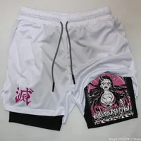 Outdoor Jogging Fitness Shorts Men's Printed Performance Double Layer Shorts Gym Workout Training Pants M-3xl 1