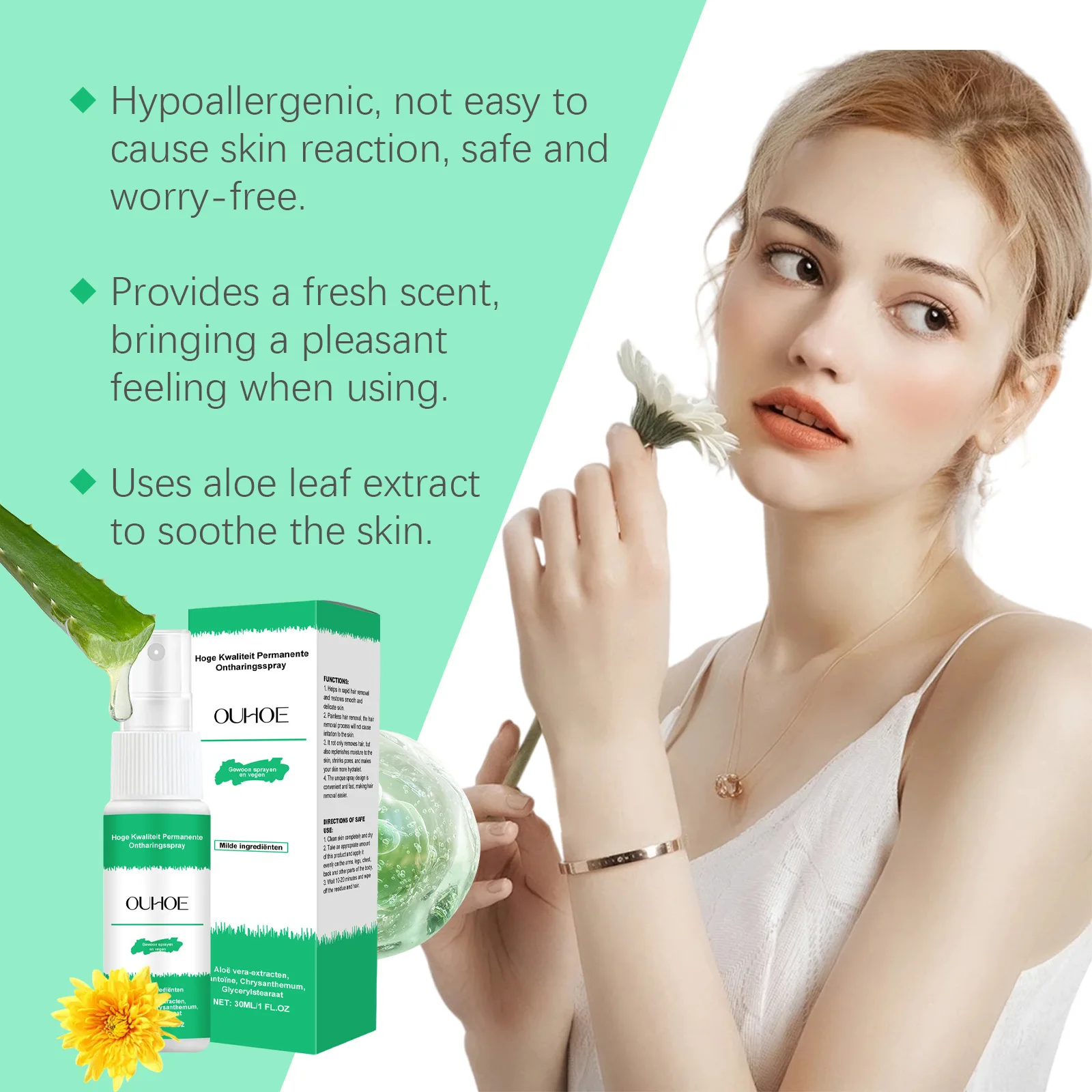 Spray depilatorio indolore per ascelle gambe e braccia_voghion.com