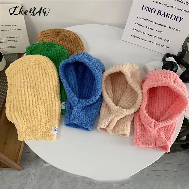 

Autumn Winter Newborn Baby Knitting Warm Scarf Cap New Hat Boy Girl Infant Solid Fashion Pullover Hat Kid Windproof Earmuffs Cap