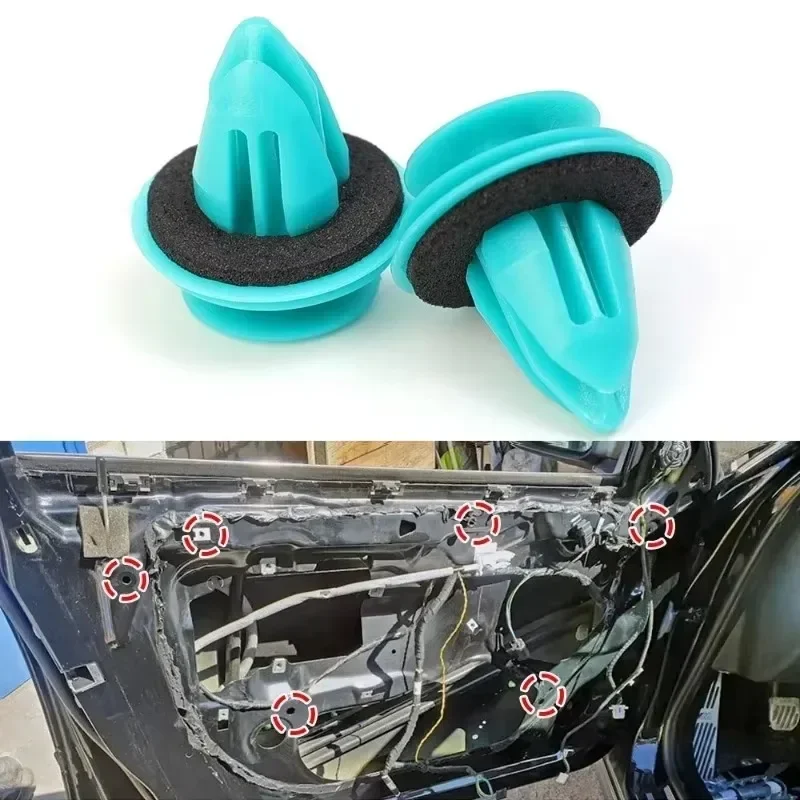 100-20PCS Auto Door Panel Clip with Seal Ring Auto Fastener Rivet Bumper Clip Retainer Car Interior Retaining Accessories auto fastener clips