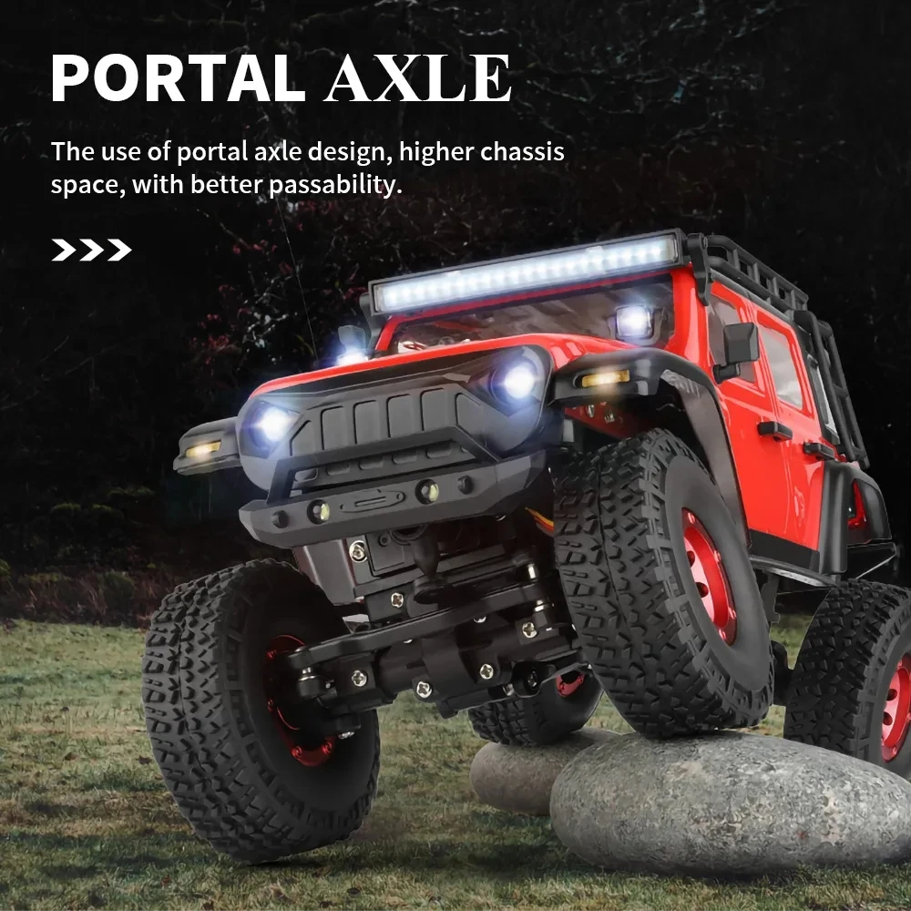 Wltoys 2428 1:24 미니 RC 자동차 2.4G LED 조명 4WD 오프로드 전기 크롤러 차량 원격 제어 트럭 장난감 어린이를위한