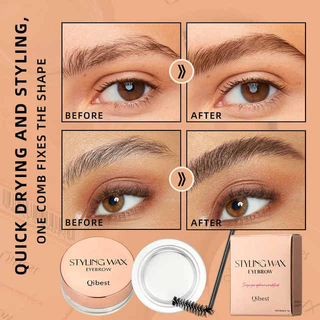 QIBEST Sapone gel a forma di sopracciglio Gel per sopracciglia tridimensionale trasparente Impermeabile Trucco per sopracciglia a lunga durata Cera per lo styling delle sopracciglia 3