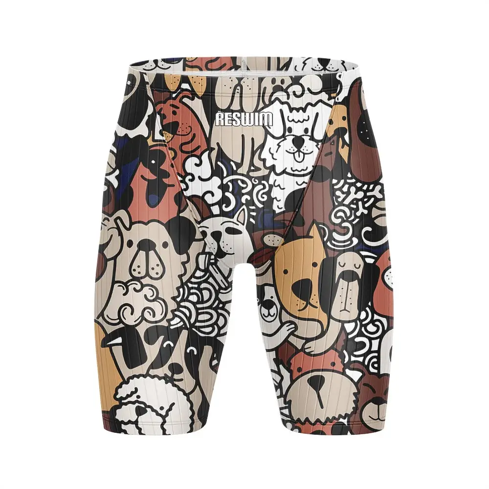 Mens Swim Jammer Athletic Training Swimsuit Shorts Funny Bathing Suit Swimming Shorts Summer Quick Dry Surfing Diving Trunks