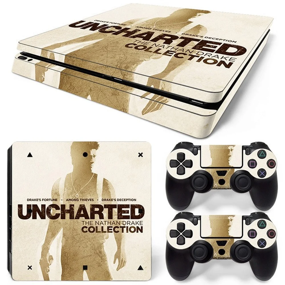 For Ps4 Slim Uncharted Pvc Skin Vinyl Sticker Decal Cover Console Dualsense Controllers Dustproof Protective Sticker