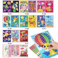 DIY Colorful Dot Mosaic Puzzle Stickers Cartoon Animal Primary Learning Creative Educational Toys For Children Kids Games Gift 1